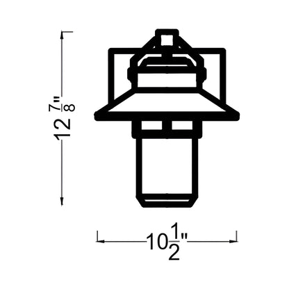 Boynton Outdoor Wall Light - line drawing.
