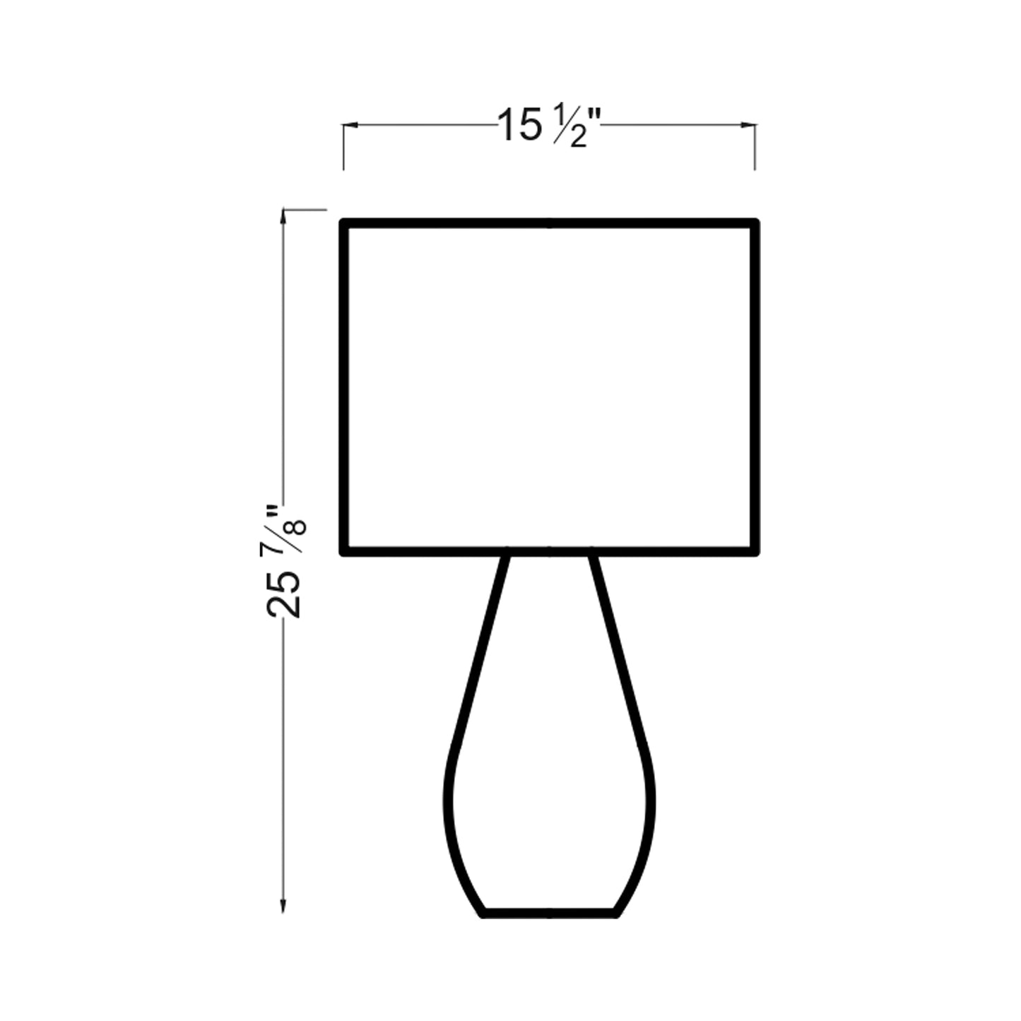 Breccia Table Lamp - line drawing.