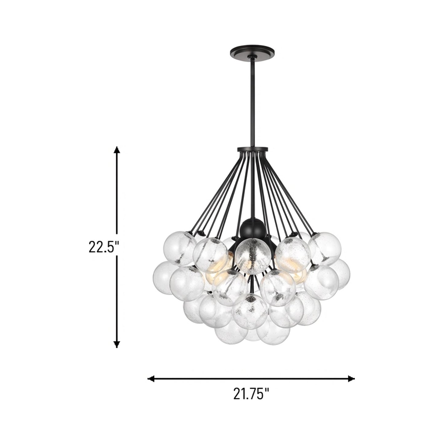 Bronzeville Multi Light Pendant Light - line drawing.