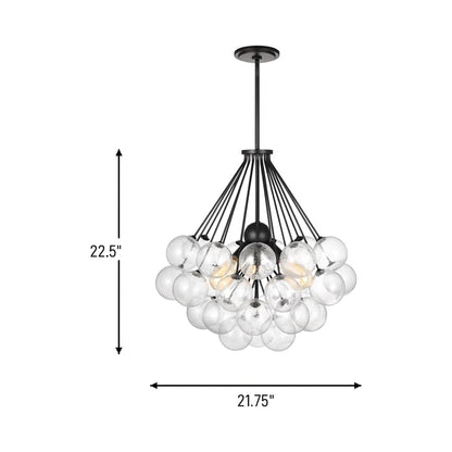 Bronzeville Multi Light Pendant Light - line drawing.