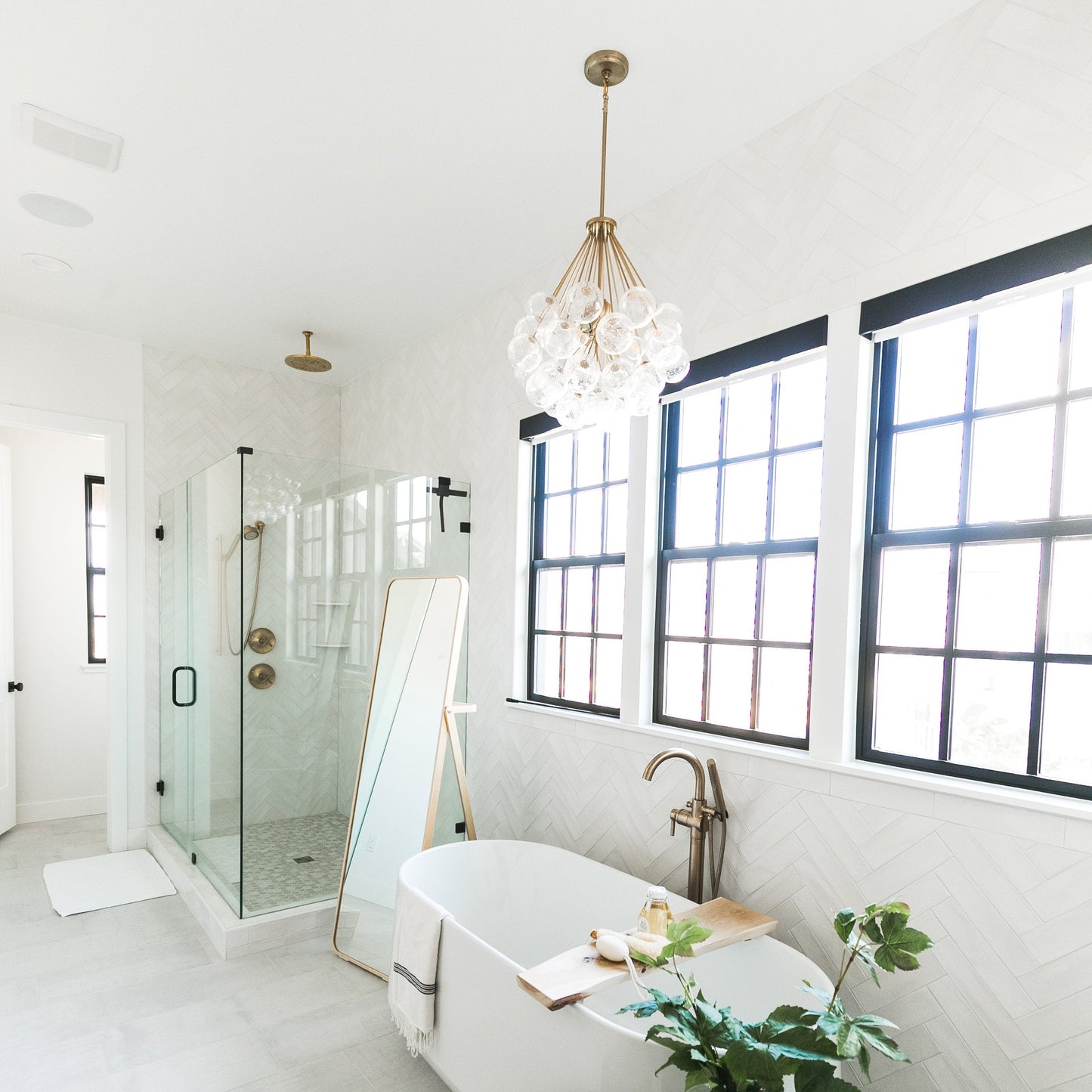 Bronzeville Multi Light Pendant Light in bathroom.