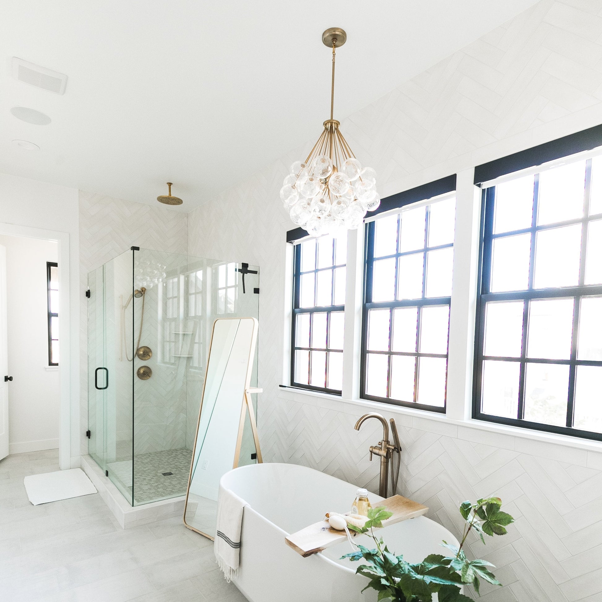 Bronzeville Multi Light Pendant Light in bathroom.