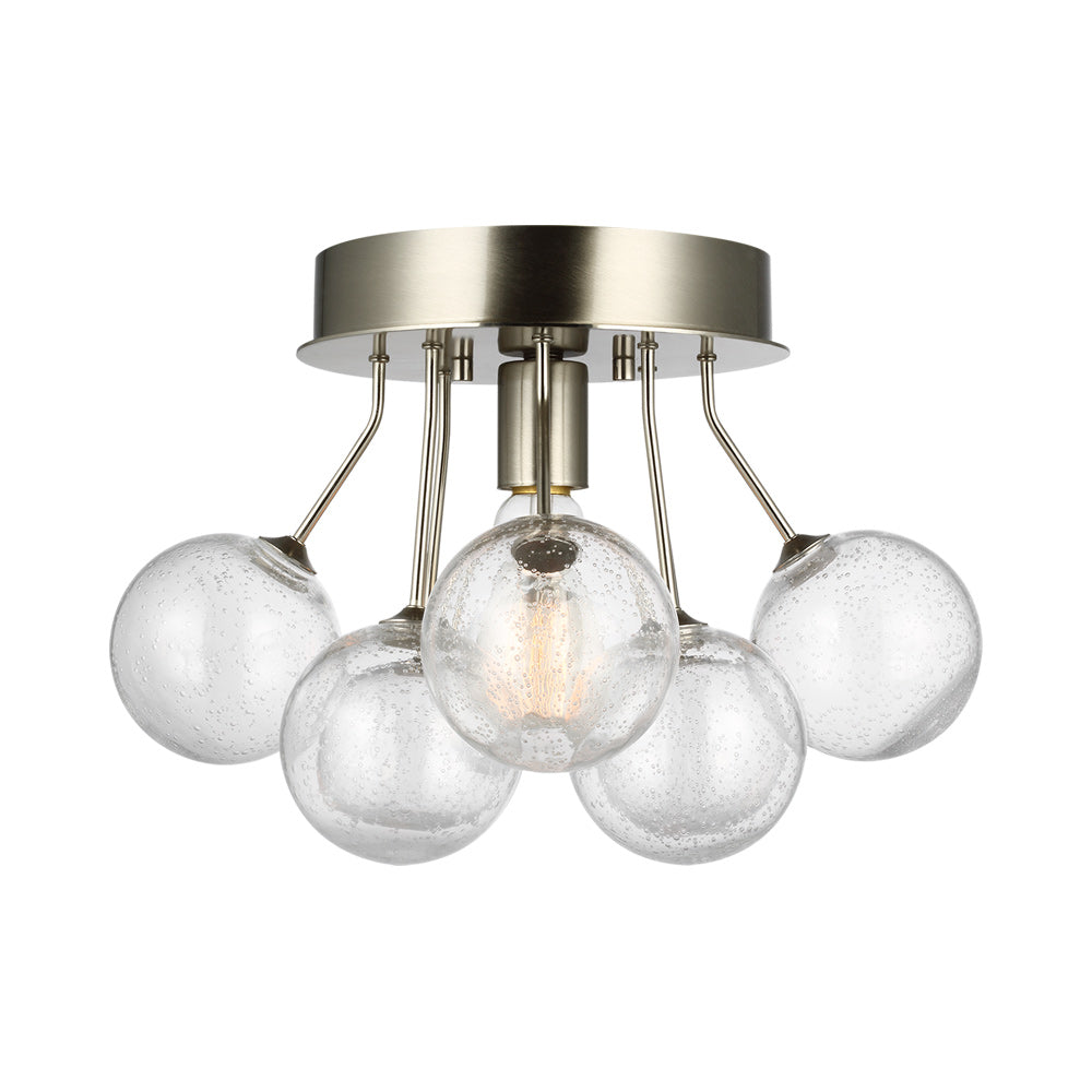 Bronzeville Semi-Flush Mount Ceiling Light in Brushed Nickel.