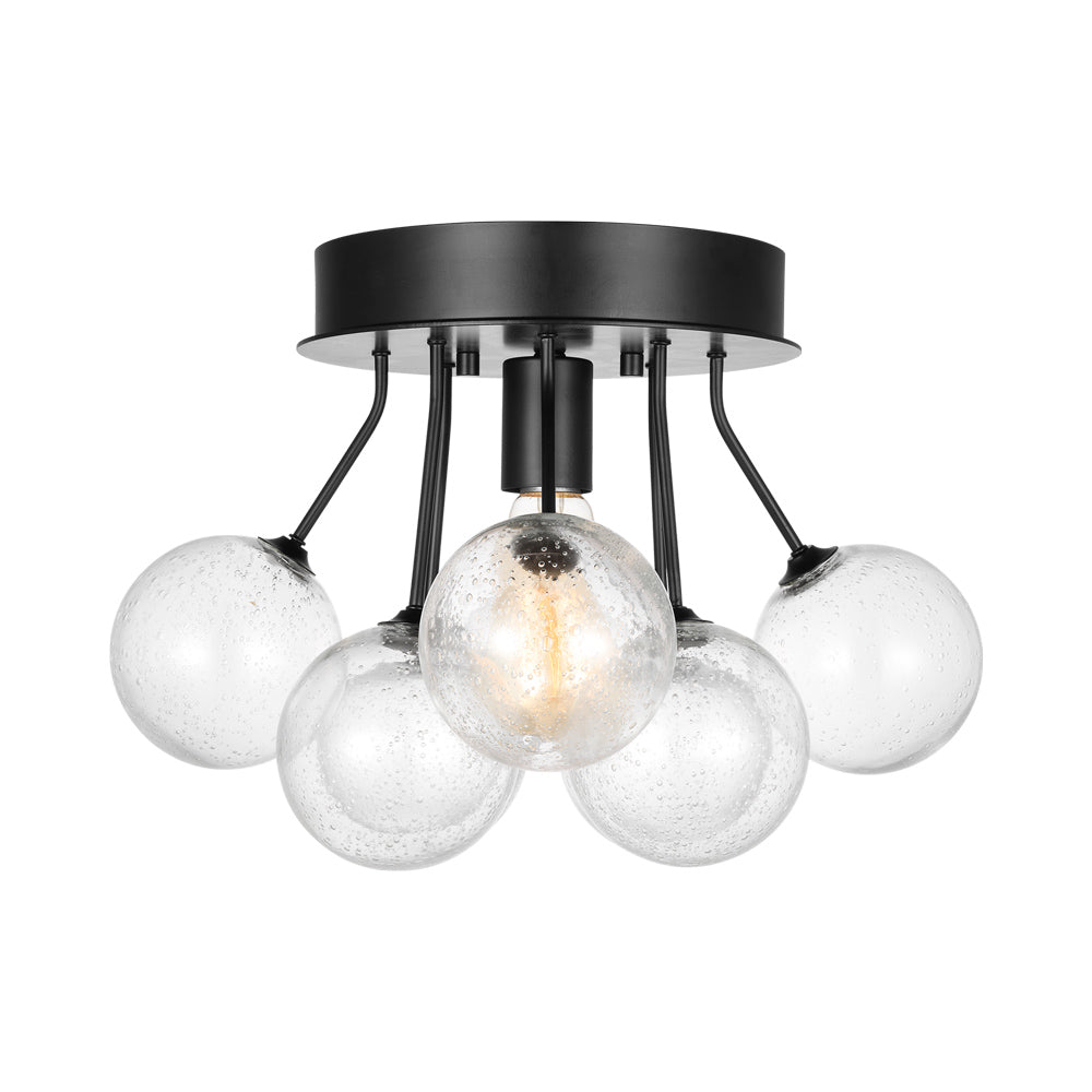 Bronzeville Semi-Flush Mount Ceiling Light in Midnight Black.