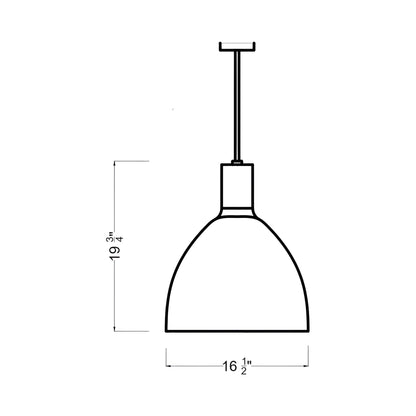 Brynne LED Pendant Light - line drawing.