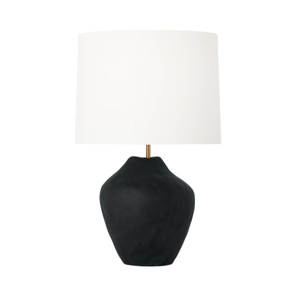 Cadley Table Lamp in Rough Black Ceramic.