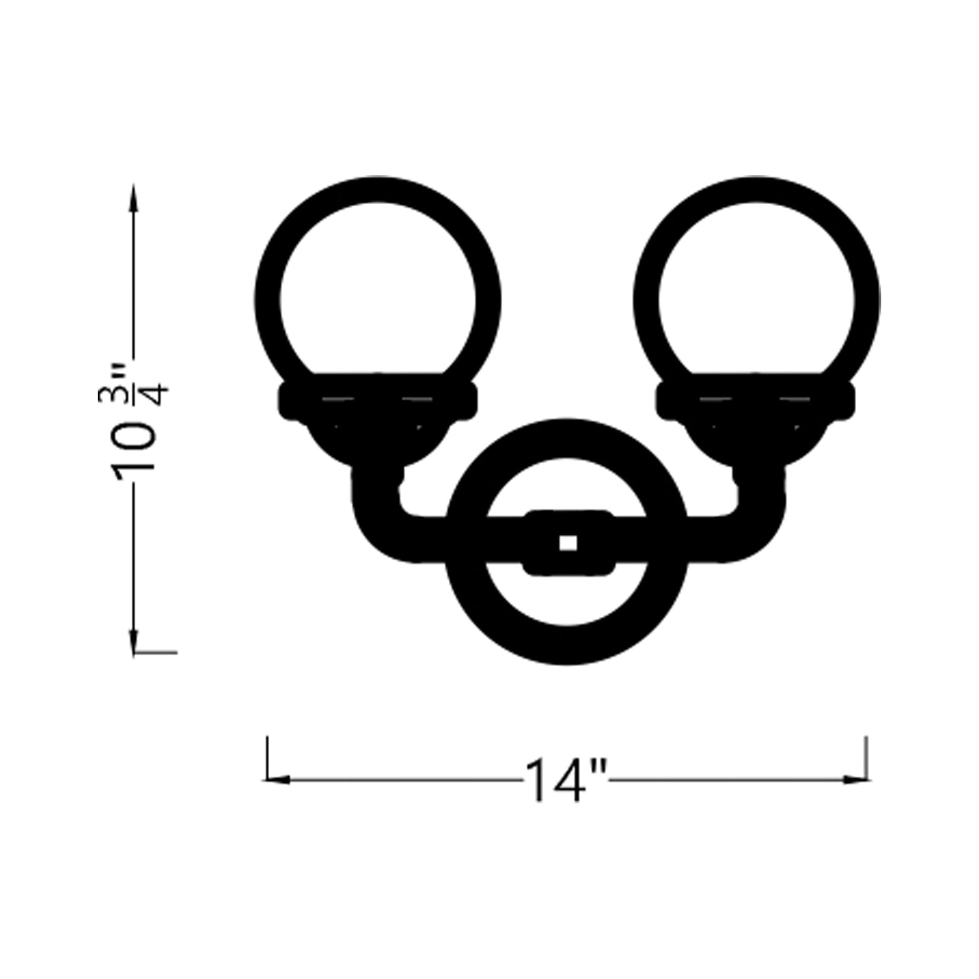 Cafe Bath Vanity Wall Light - line drawing.