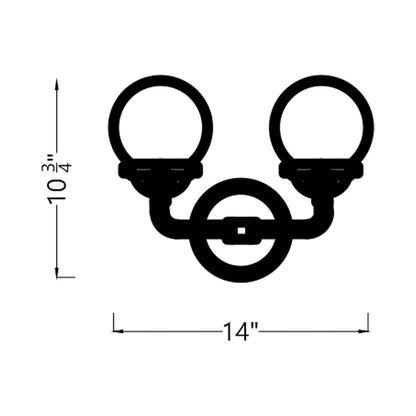 Cafe Bath Vanity Wall Light - line drawing.