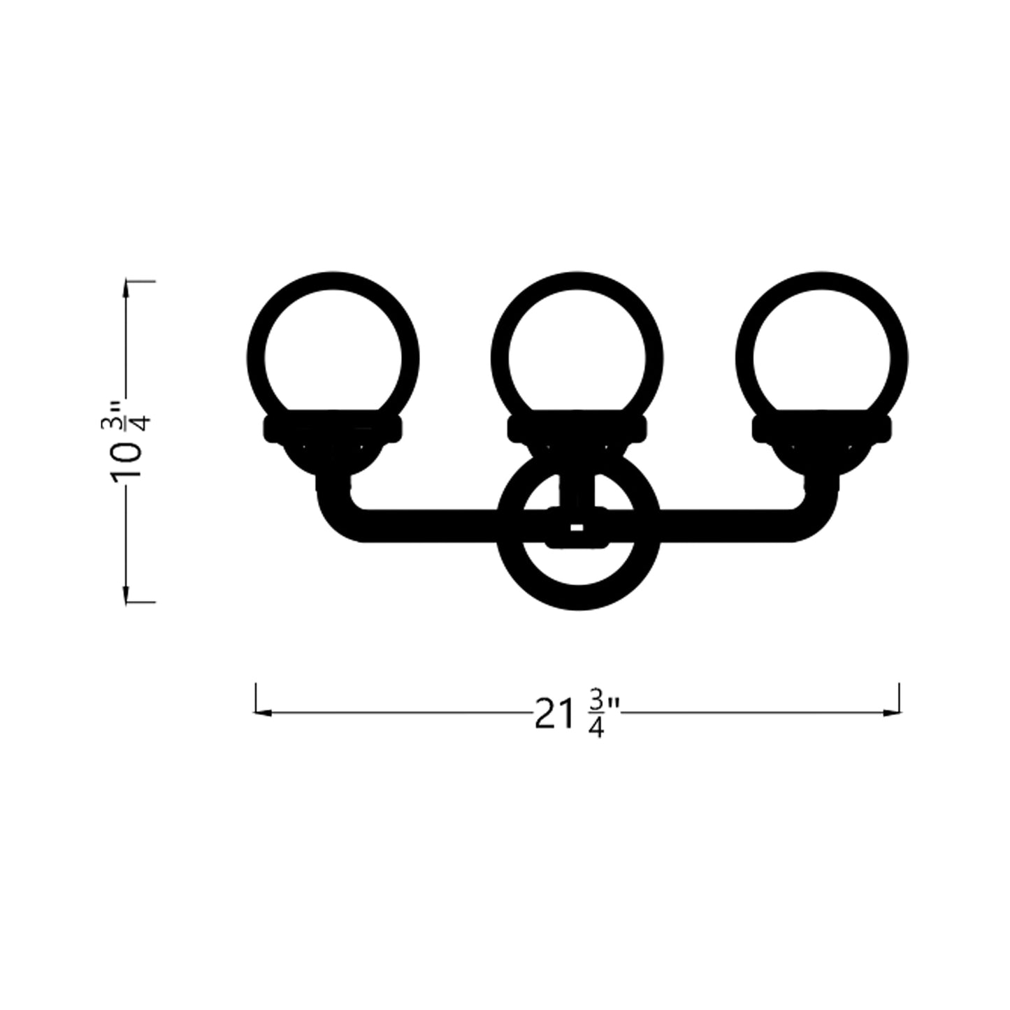 Cafe Bath Vanity Wall Light - line drawing.