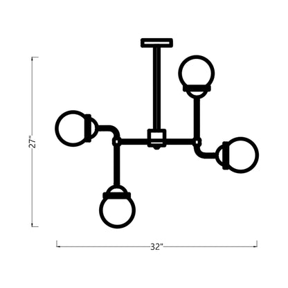 Cafe Chandelier - line drawing.