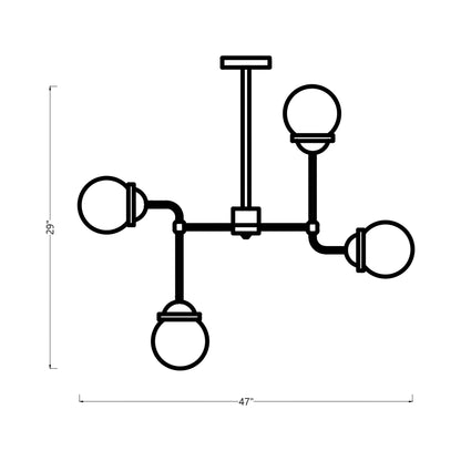 Cafe Chandelier - line drawing.