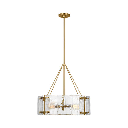 Calvert Chandelier in Burnished Brass.