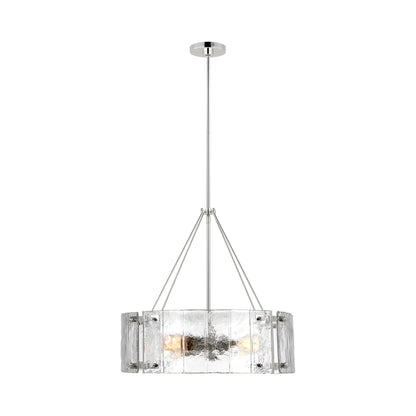 Calvert Chandelier in Polished Nickel.