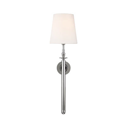 Capri Tall Wall Light in Polished Nickel.