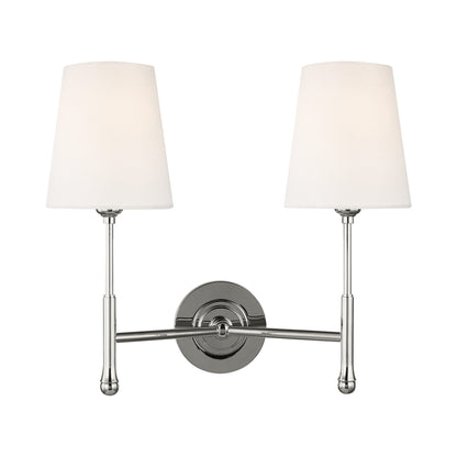 Capri Wall Light in Polished Nickel (2-Light).