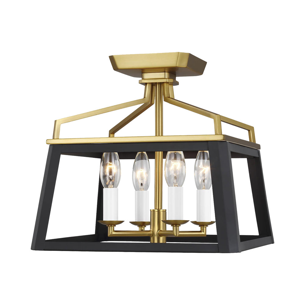 Carlow Flush Mount Ceiling Light in Midnight Black.