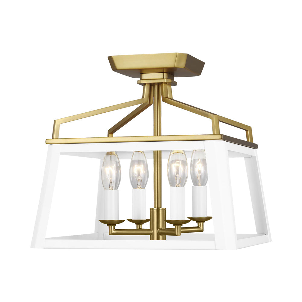 Carlow Flush Mount Ceiling Light in Matte White.