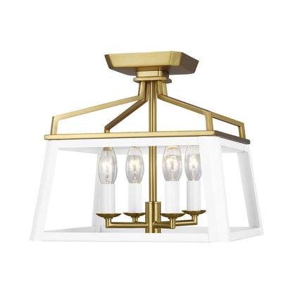 Carlow Flush Mount Ceiling Light in Matte White.