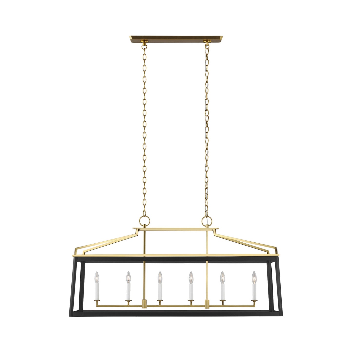 Carlow Linear Chandelier in Midnight Black.