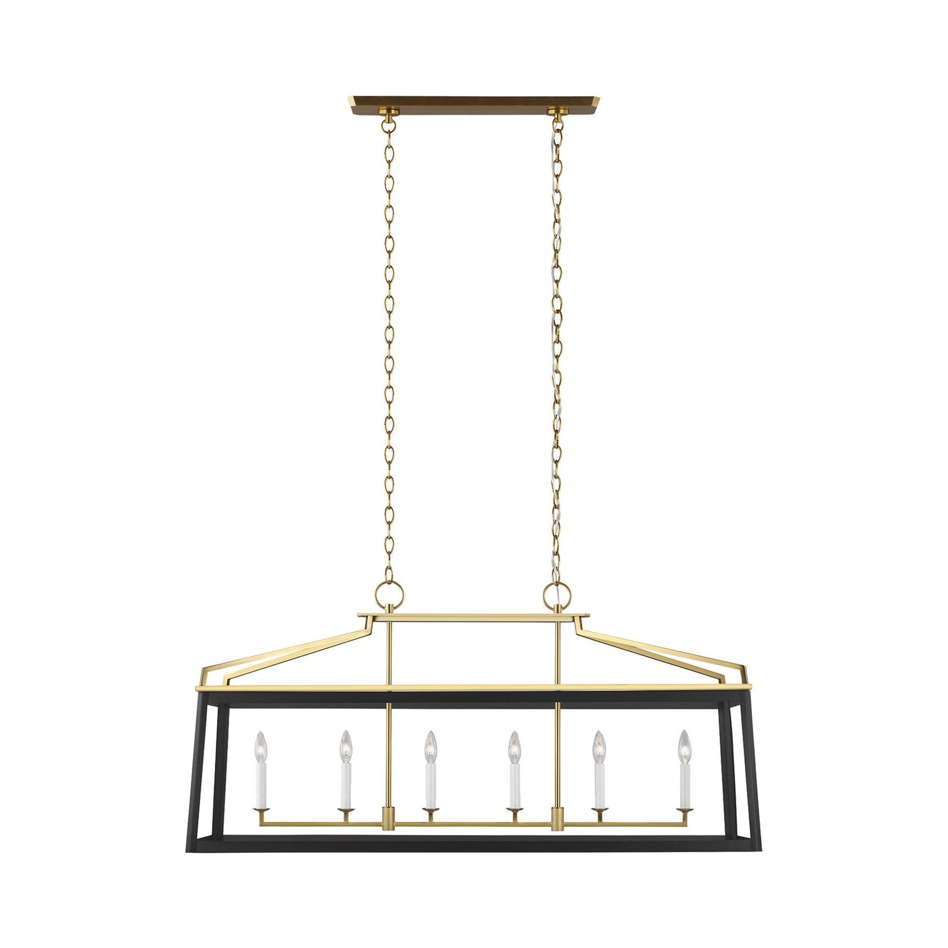 Carlow Linear Chandelier in Midnight Black.