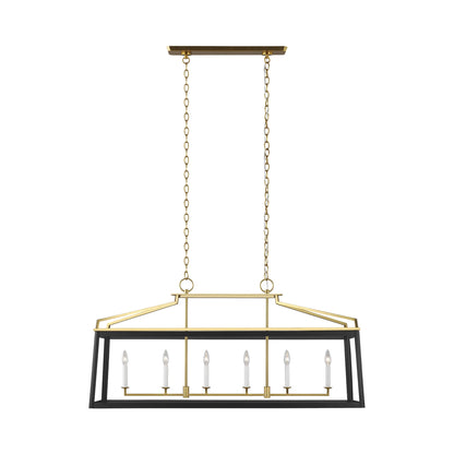 Carlow Linear Chandelier in Midnight Black.