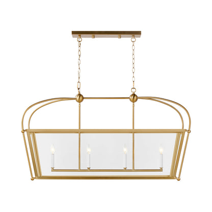 Charleston Linear Chandelier in Satin Brass.