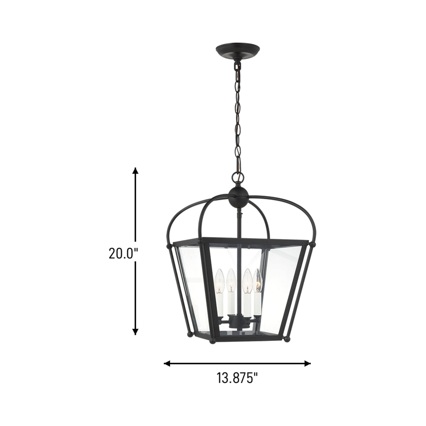 Charleston Pendant Light - line drawing.