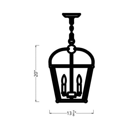 Charleston Pendant Light - line drawing.