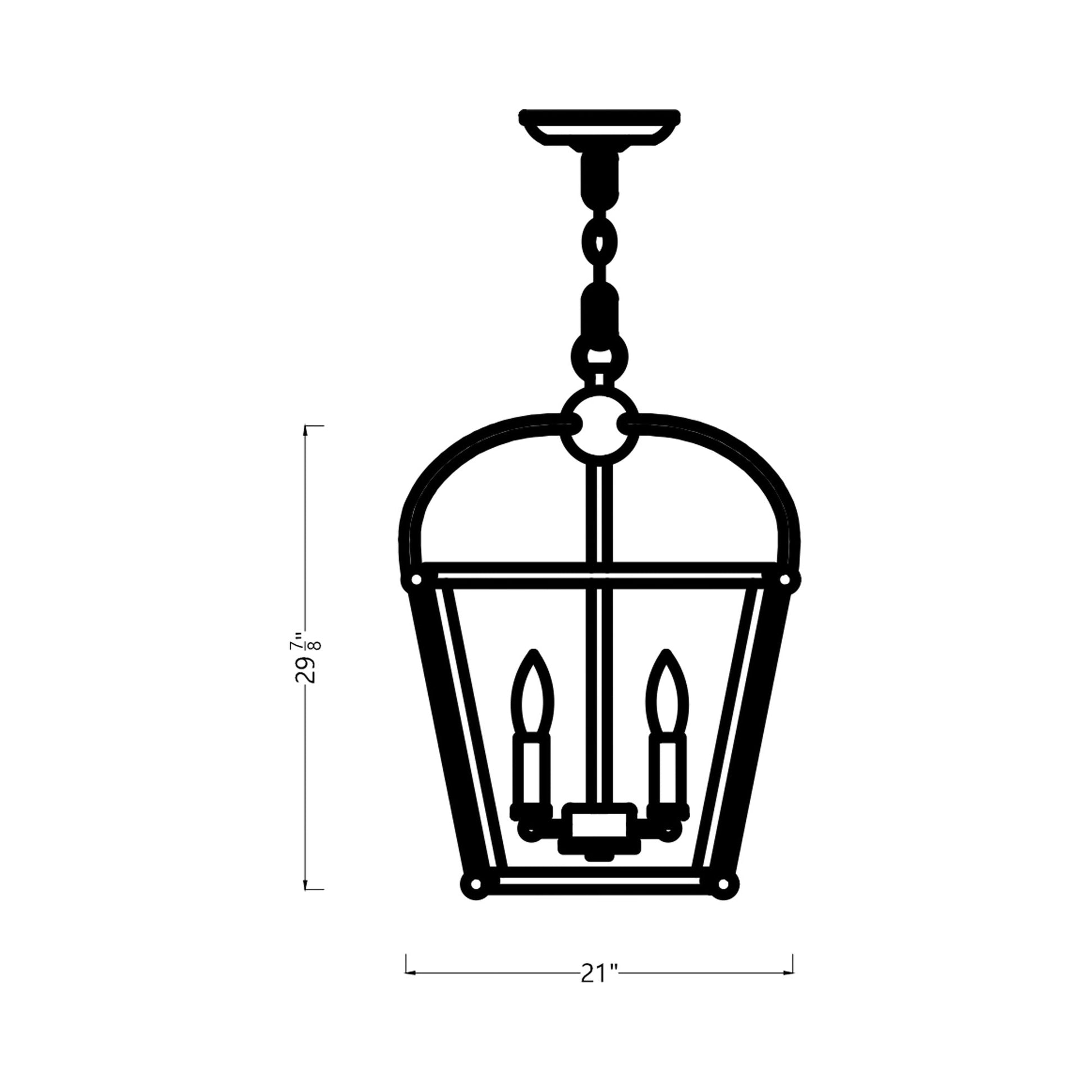 Charleston Pendant Light - line drawing.
