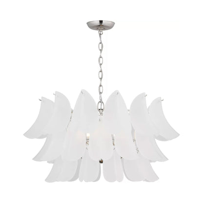 Chloe Chandelier in Polished Nickel.