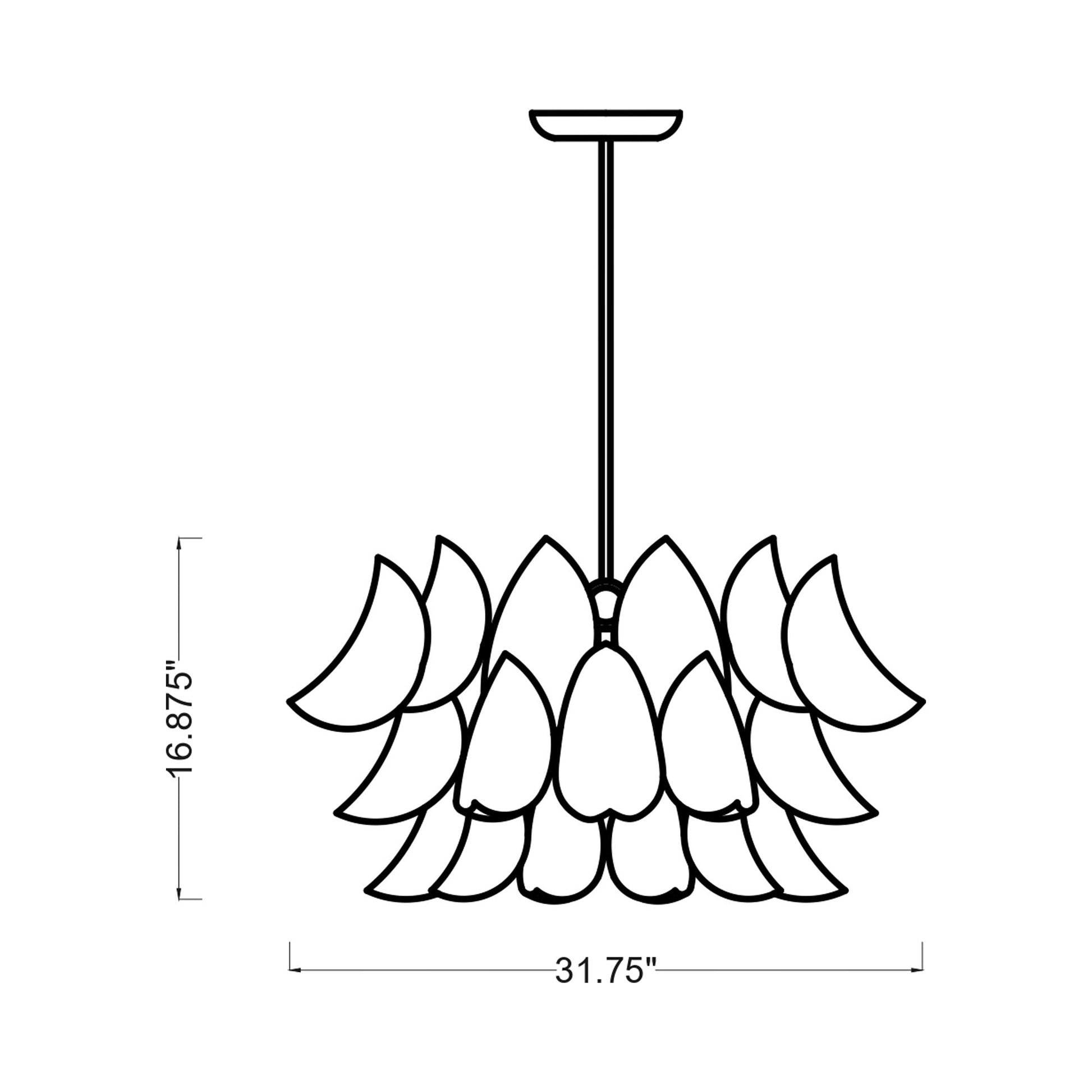 Chloe Chandelier - line drawing.