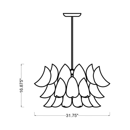 Chloe Chandelier - line drawing.