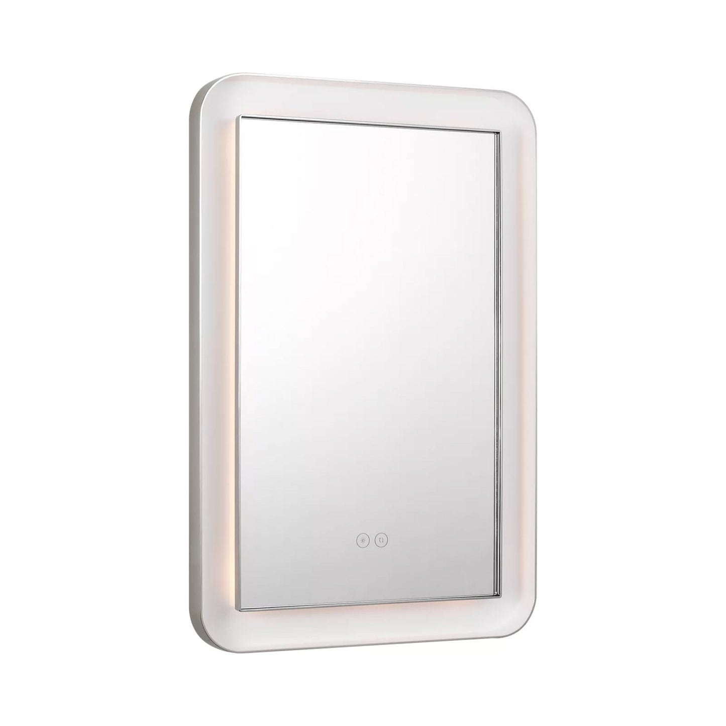 Chopin Rectangular LED Wall Mirror in Polished Nickel (27-Inch).