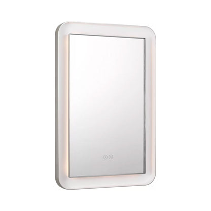 Chopin Rectangular LED Wall Mirror in Polished Nickel (27-Inch).