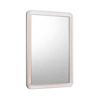 Chopin Rectangular LED Wall Mirror in Polished Nickel (36-Inch).