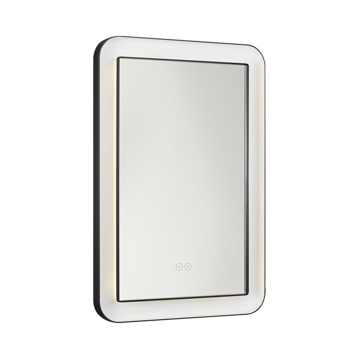 Chopin Rectangular LED Wall Mirror in Midnight Black (27-Inch).