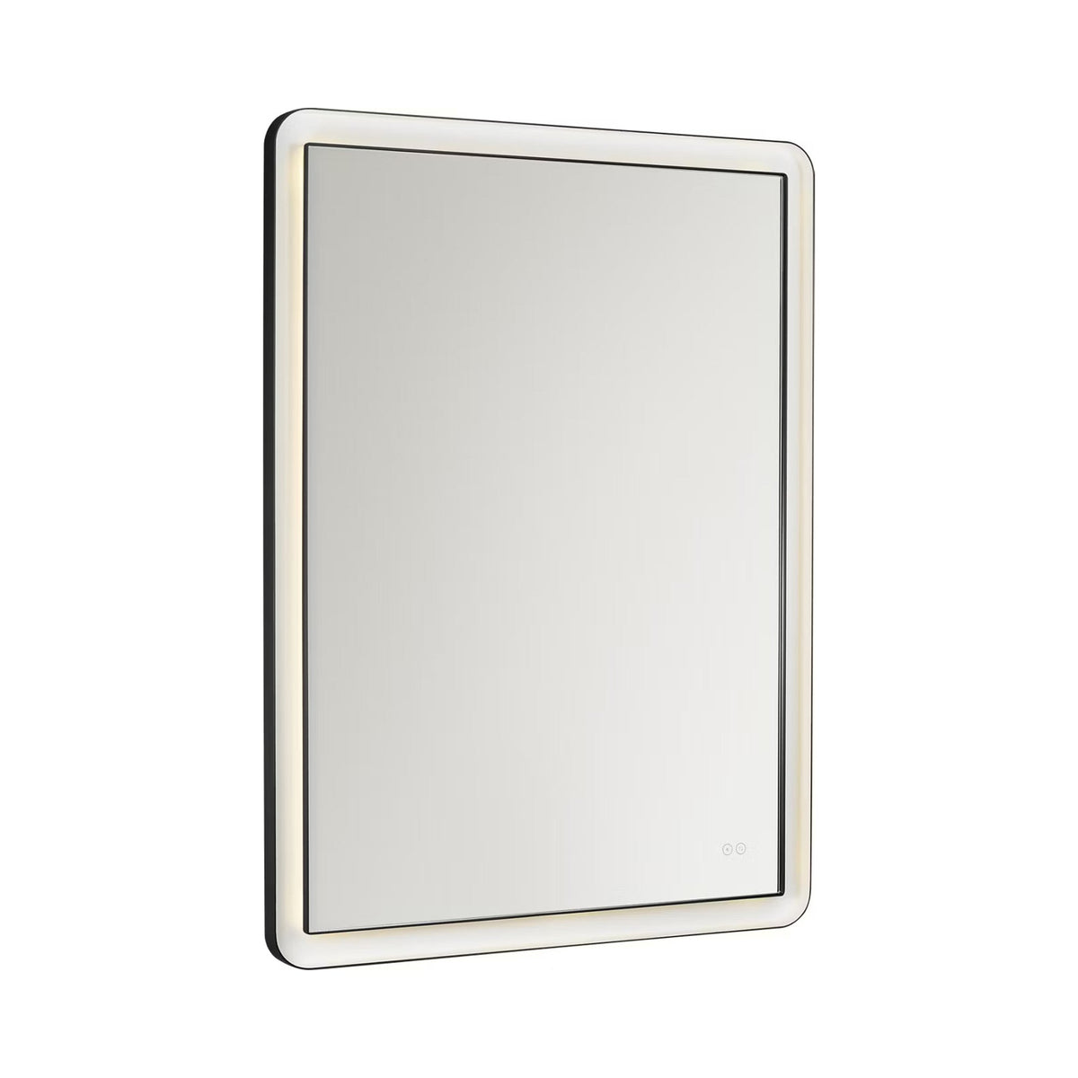 Chopin Rectangular LED Wall Mirror in Midnight Black (48-Inch).