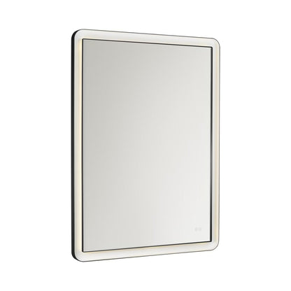 Chopin Rectangular LED Wall Mirror in Midnight Black (48-Inch).