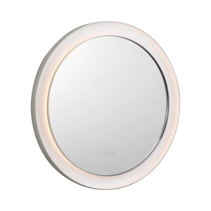Chopin Round LED Wall Mirror in Polished Nickel (24-Inch).