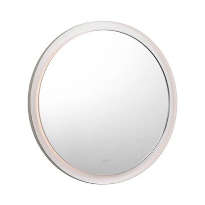 Chopin Round LED Wall Mirror in Polished Nickel (48-Inch).