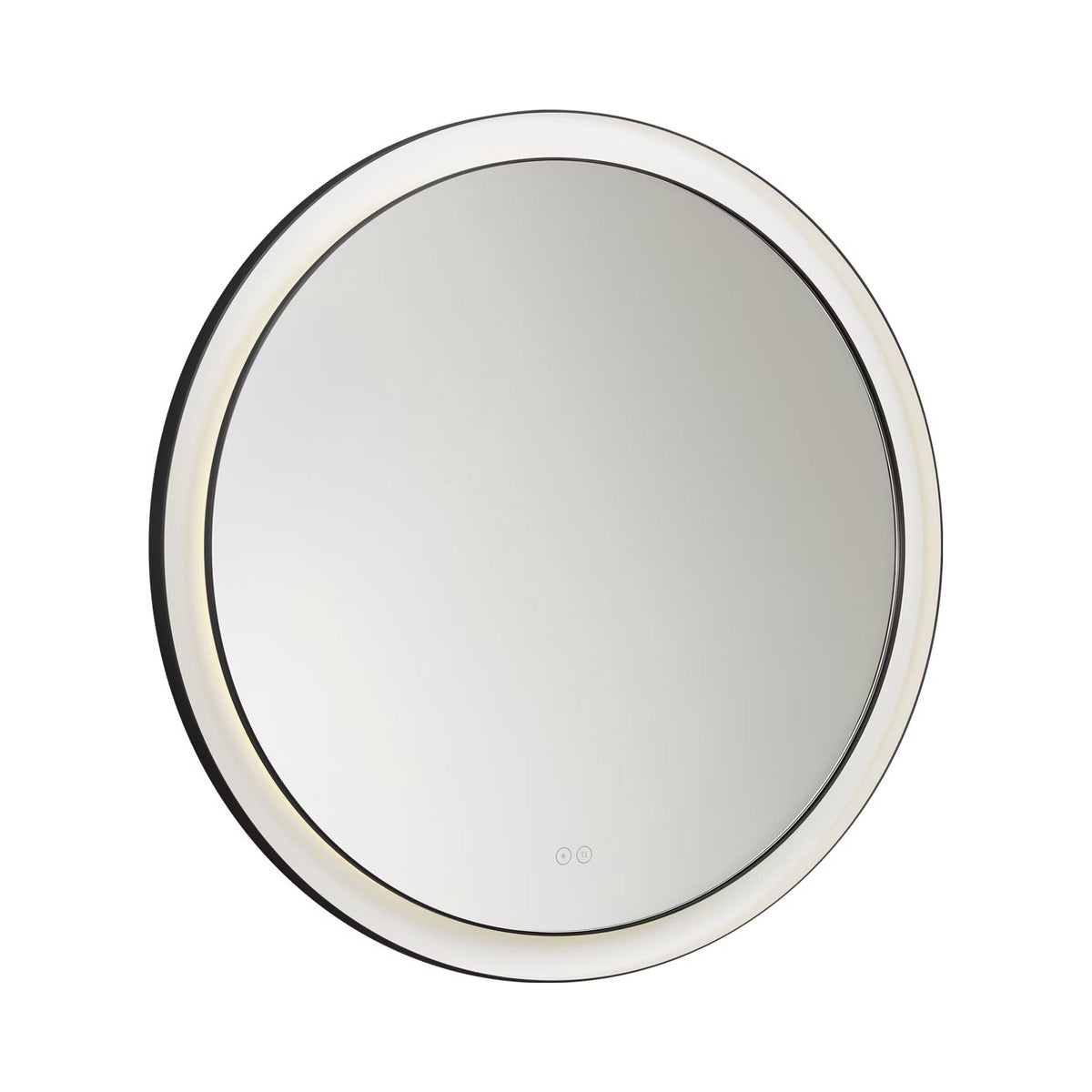 Chopin Round LED Wall Mirror in Midnight Black (48-Inch).