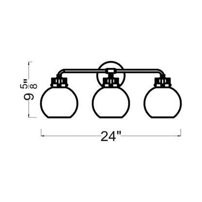 Clara Bath Vanity Light - line drawing.