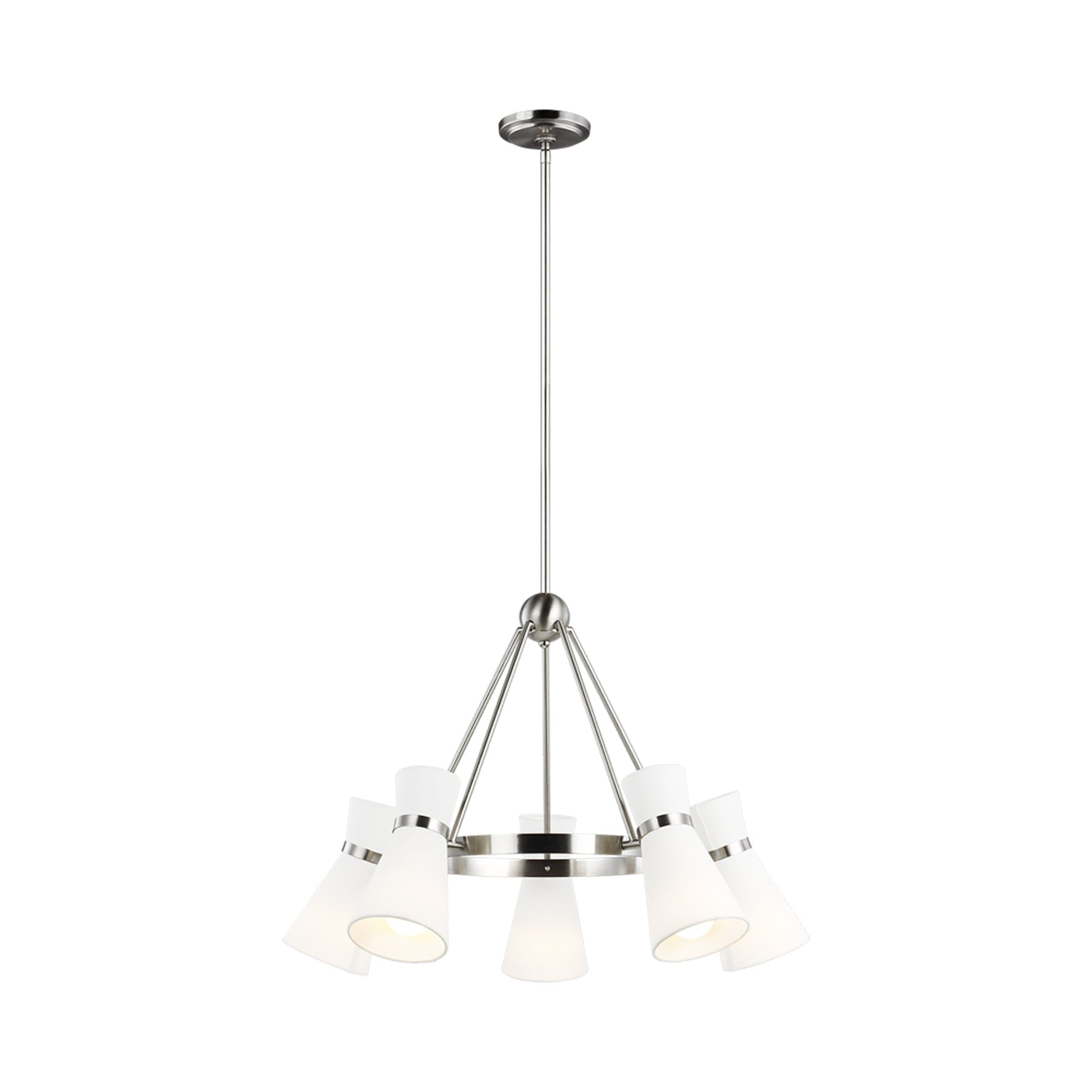 Clark Chandelier in Brushed Nickel.