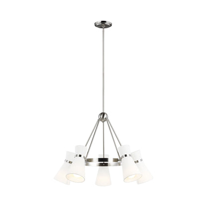 Clark Chandelier in Brushed Nickel.