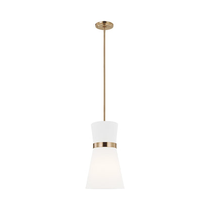 Clark Pendant Light in Satin Brass.
