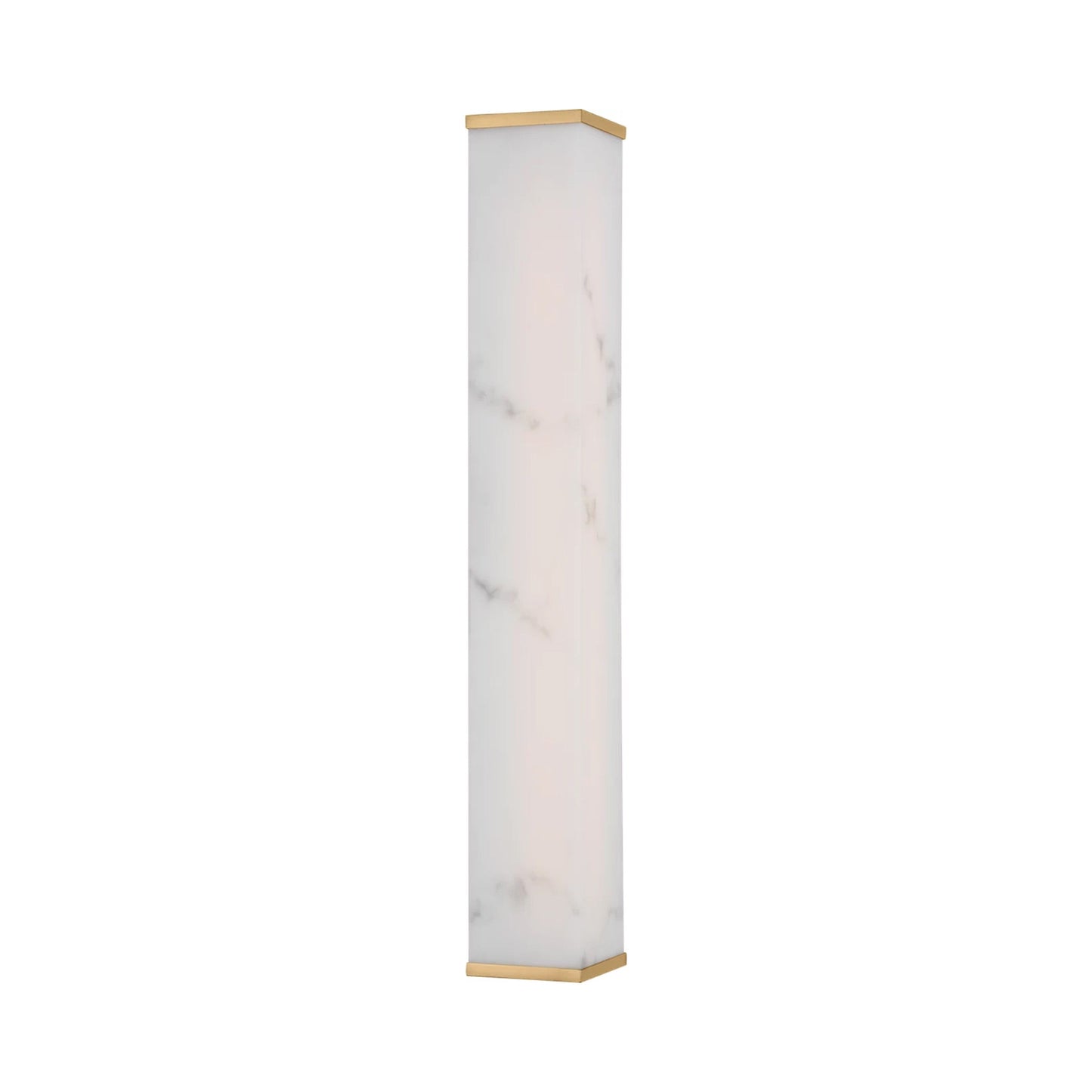 Cleor Rectangular LED Bath Wall Light in Burnished Brass.