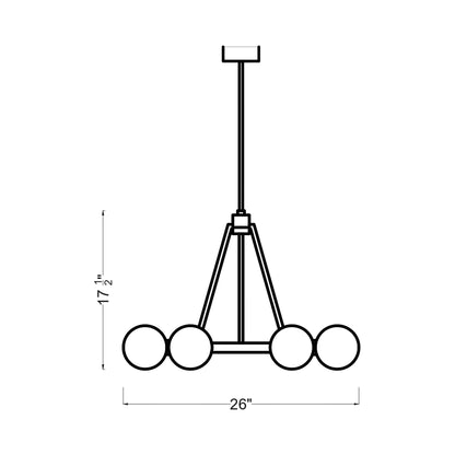 Clybourn Chandelier - line drawing.