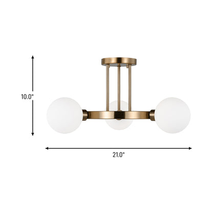 Clybourn Semi Flush Mount Ceiling Light - line drawing. 