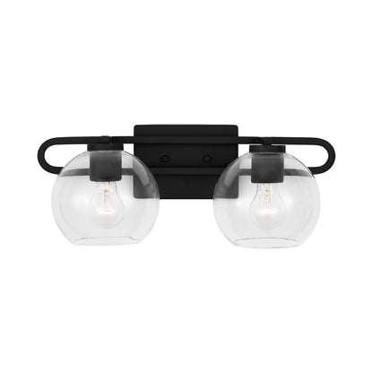 Codyn Bath Wall Light in Midnight Black (2-Light).