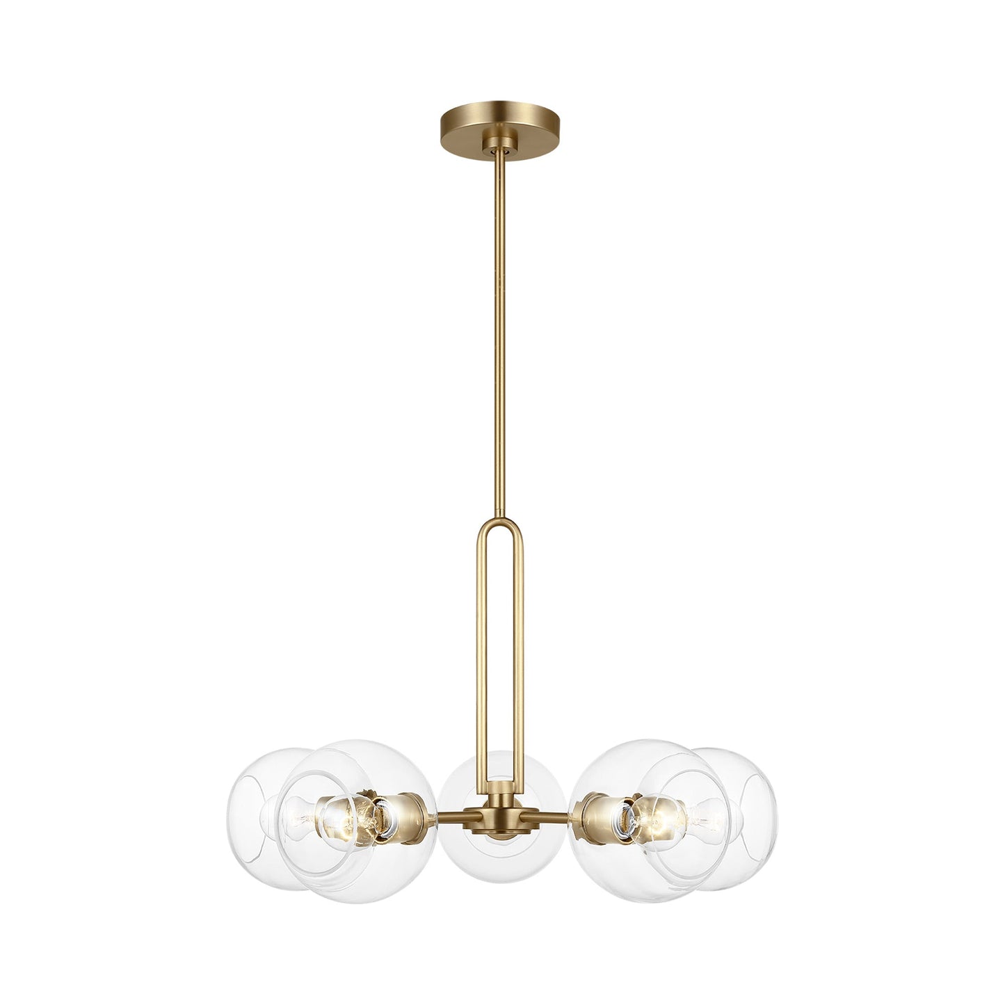 Codyn Chandelier in Satin Brass (Medium).